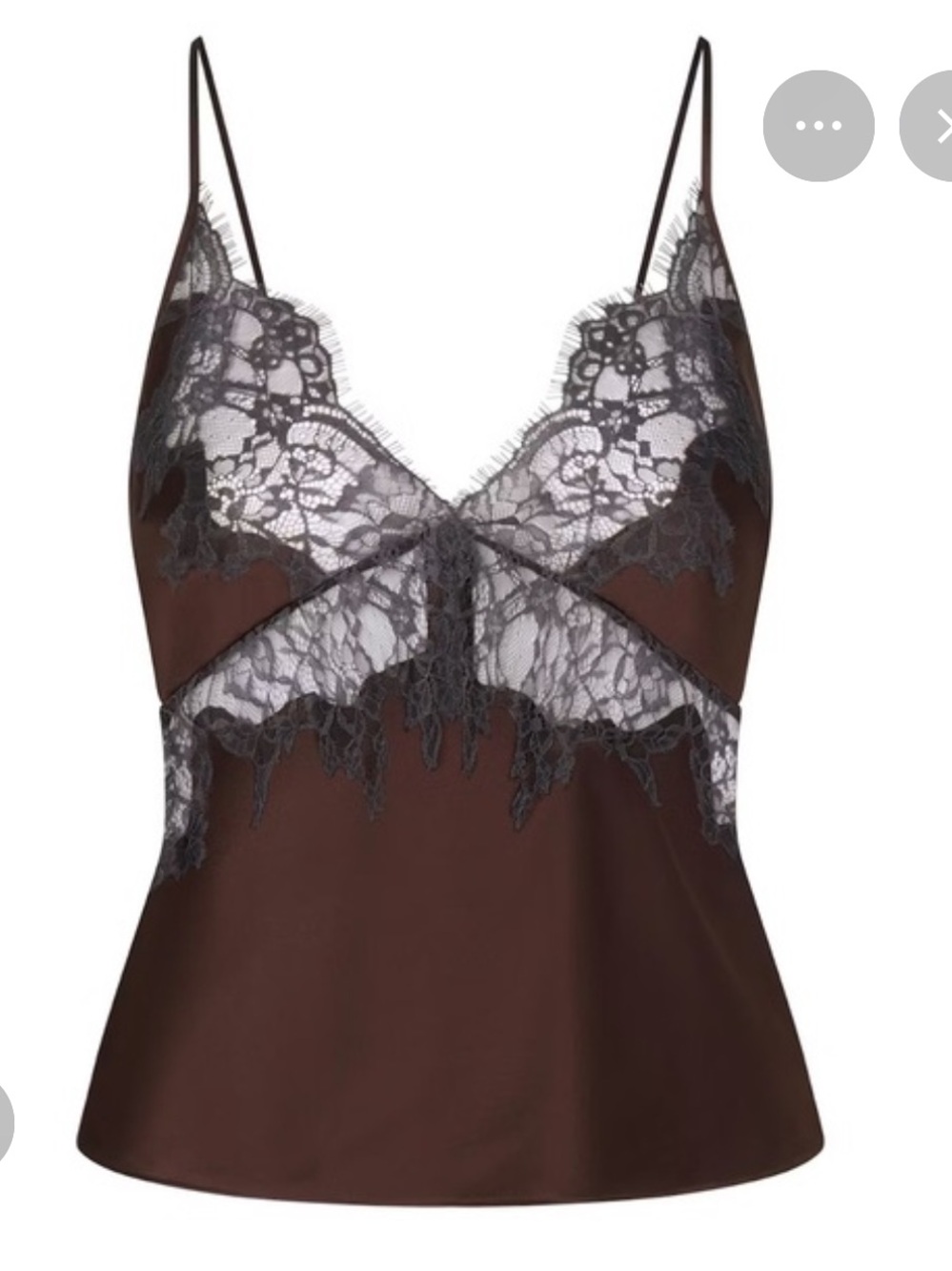 SKIMS Silk Lace Cami - Espresso size XL
